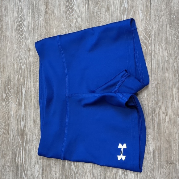 Under Armour Girls Spandex Training Shorts Gymnastics Running Active Wear Medium - Picture 2 of 11